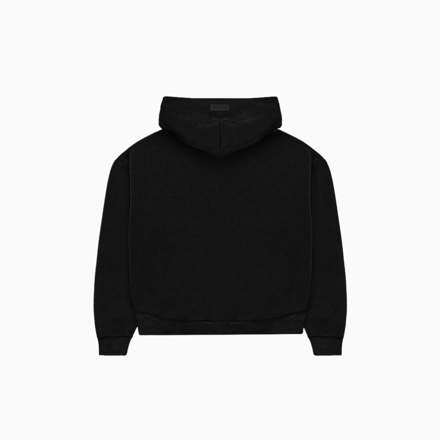 Vantablack Full Zip Boxy Hoodie - Black