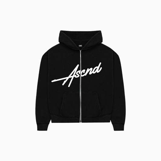 Vantablack Full Zip Boxy Hoodie - Black
