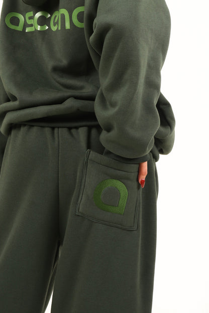 Astral Monogram Sweatpants - Dark Olive