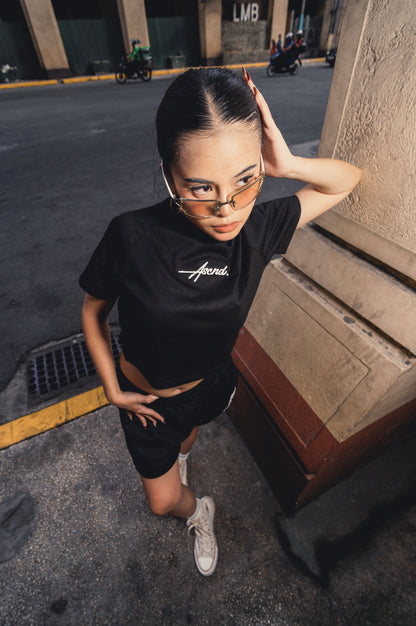 Luna Embro Crop top - Black
