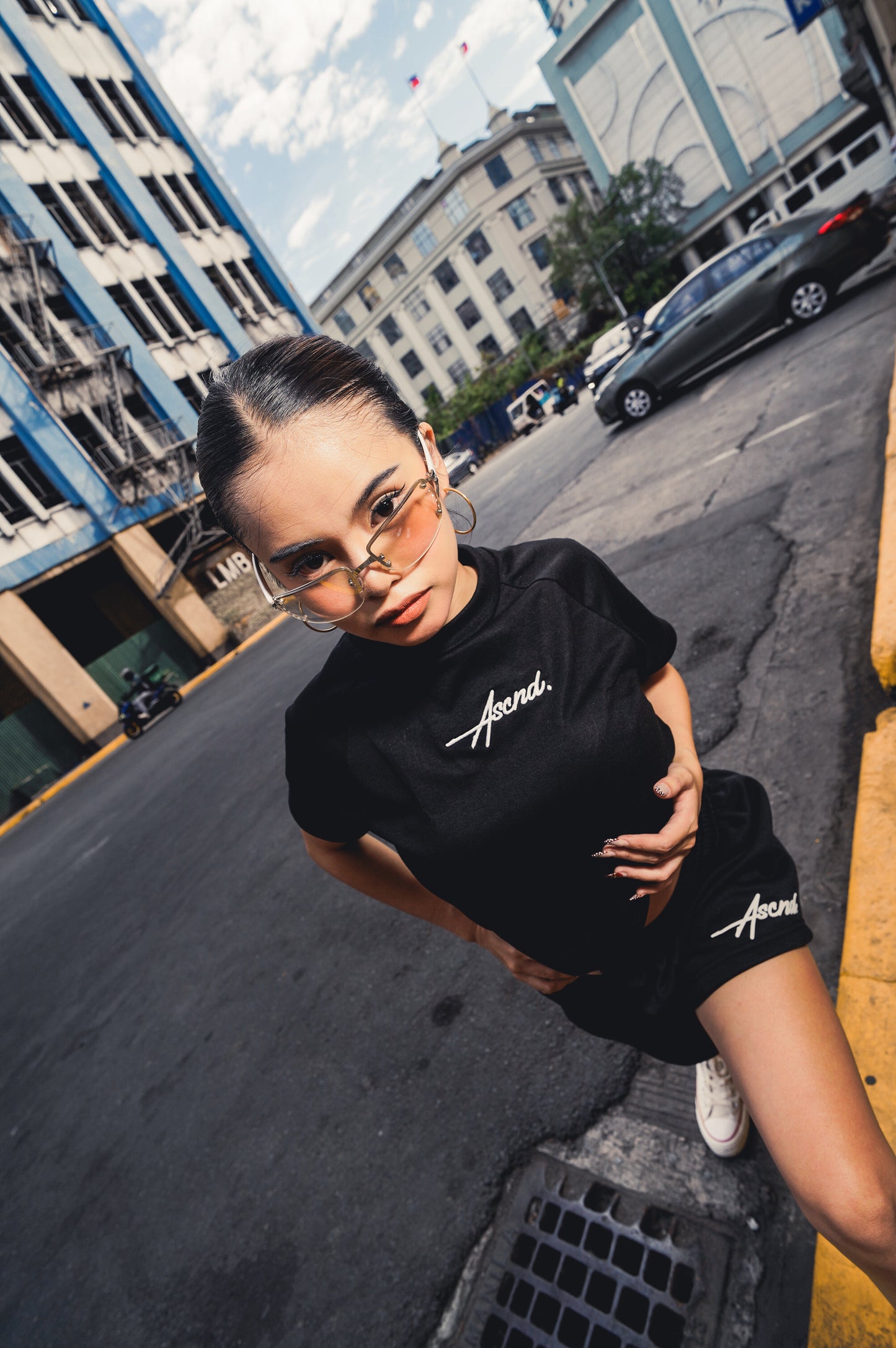 Luna Embro Crop top - Black
